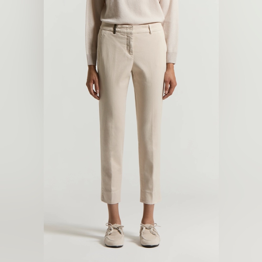 Peserico Cream Ankle Pants. Size 50. 36 inch waist. NWT. MSRP $650